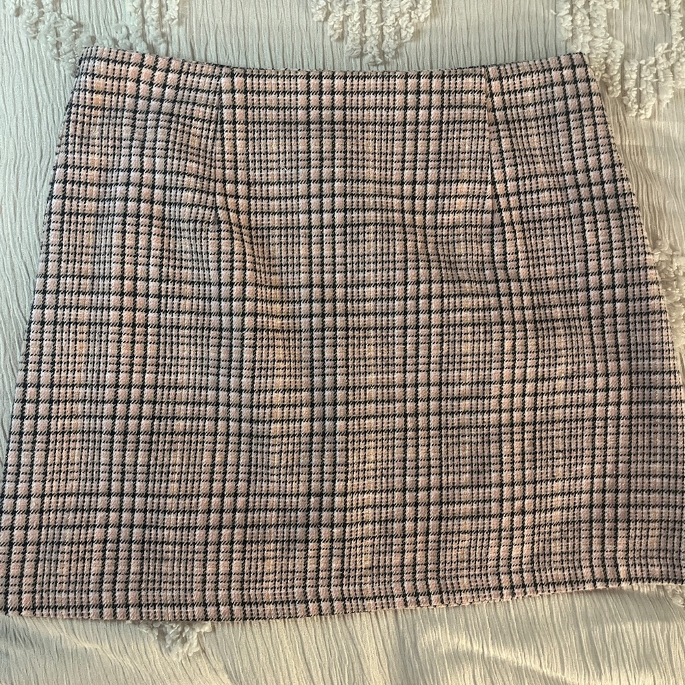 Pink Lily Plaid Skirt